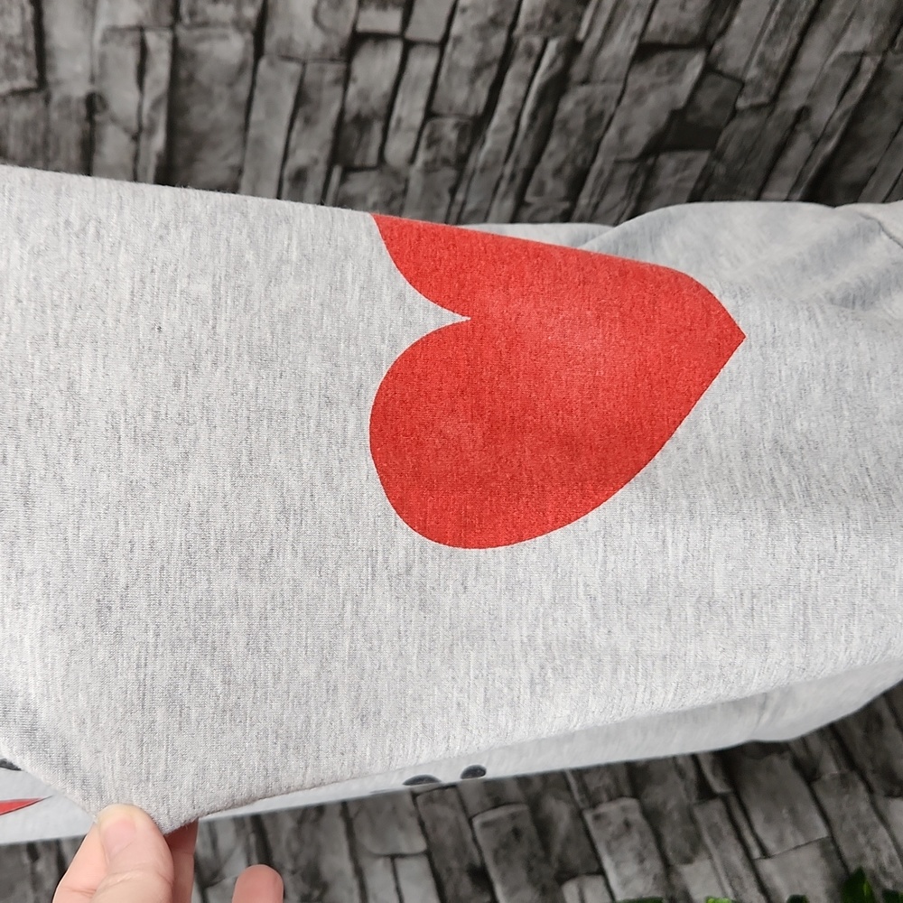 Paw Print Heart Elbow Patch Sweatshirt - Oversized Small - Picture 6 of 9